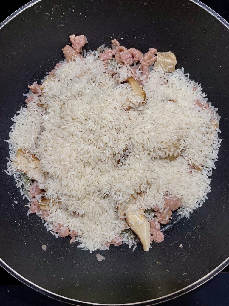 inizio cottura risotto